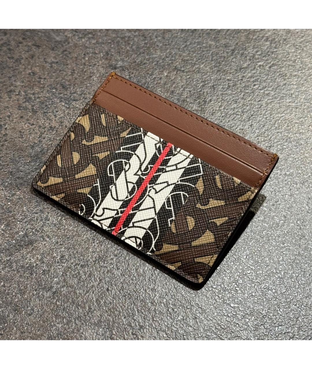 BURBERRY Коричневый кожаный кардхолдер, фото 3