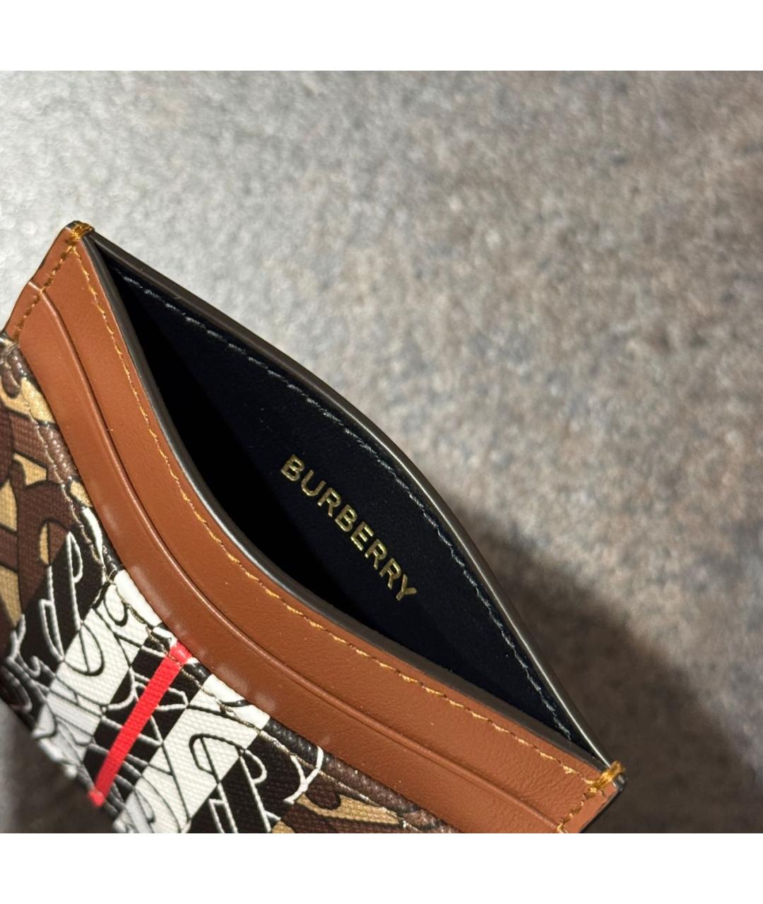 BURBERRY Коричневый кожаный кардхолдер, фото 7