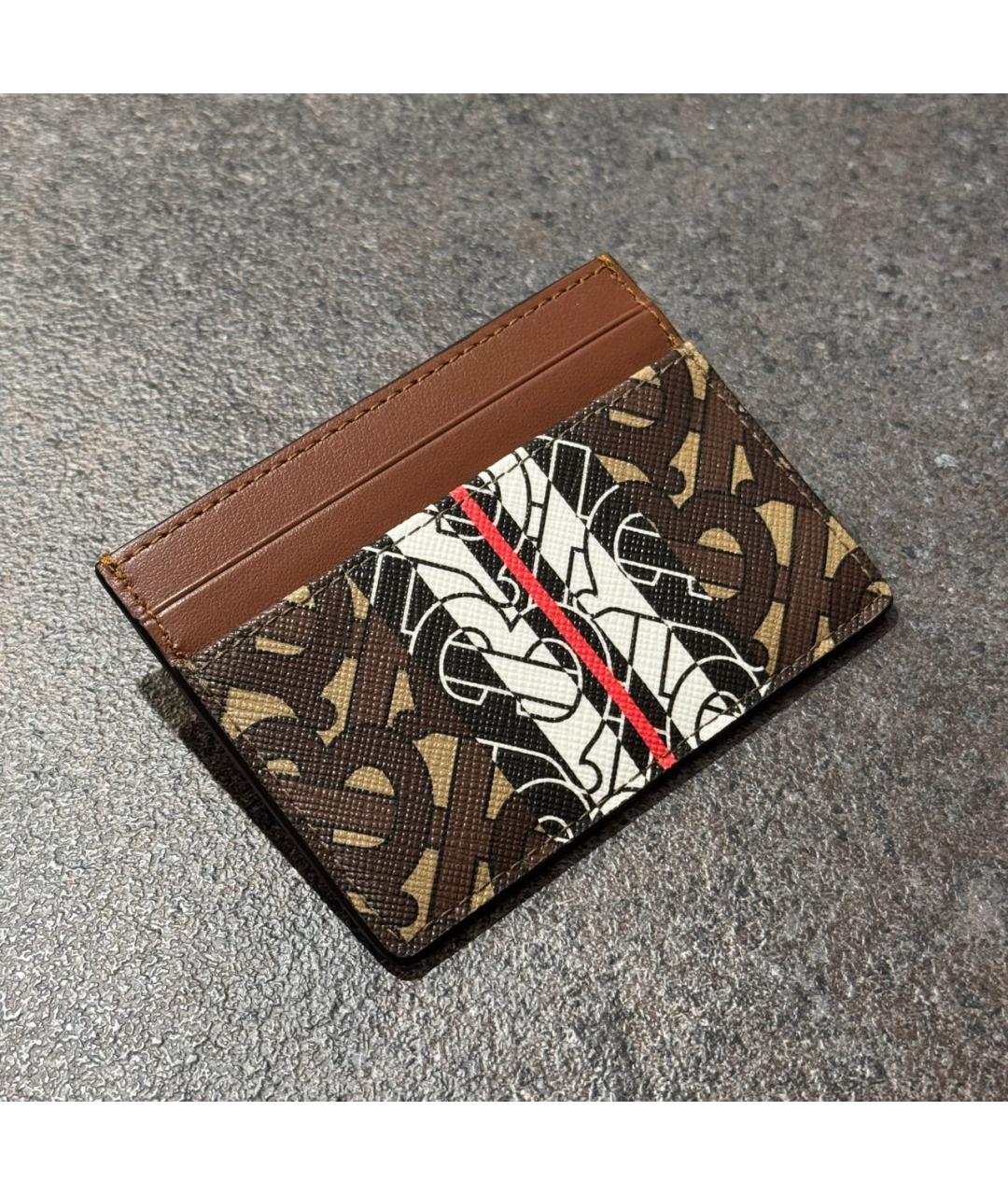 BURBERRY Коричневый кожаный кардхолдер, фото 2