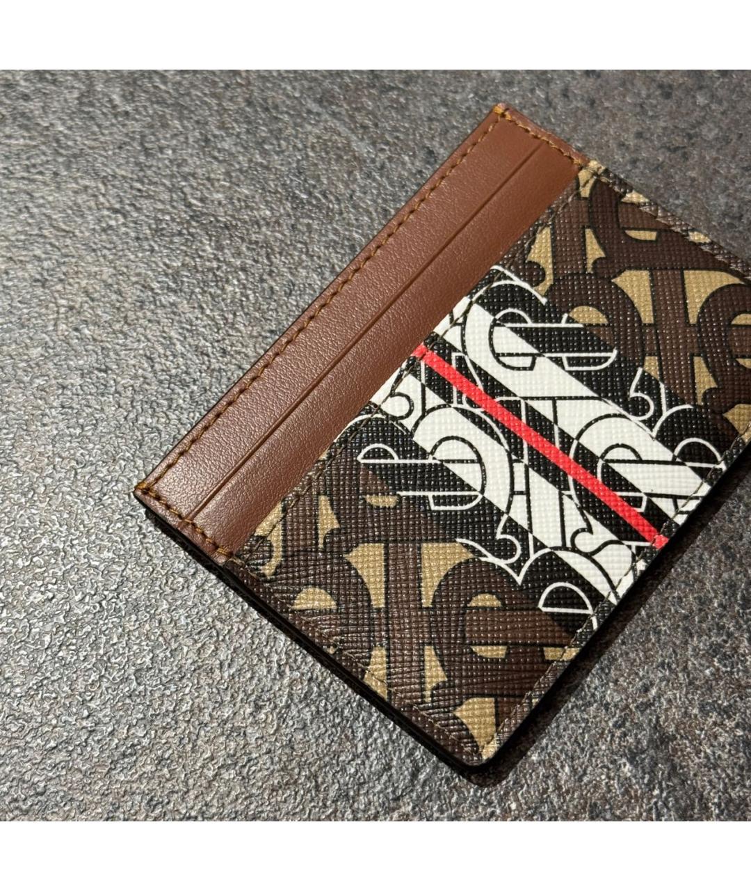 BURBERRY Коричневый кожаный кардхолдер, фото 6