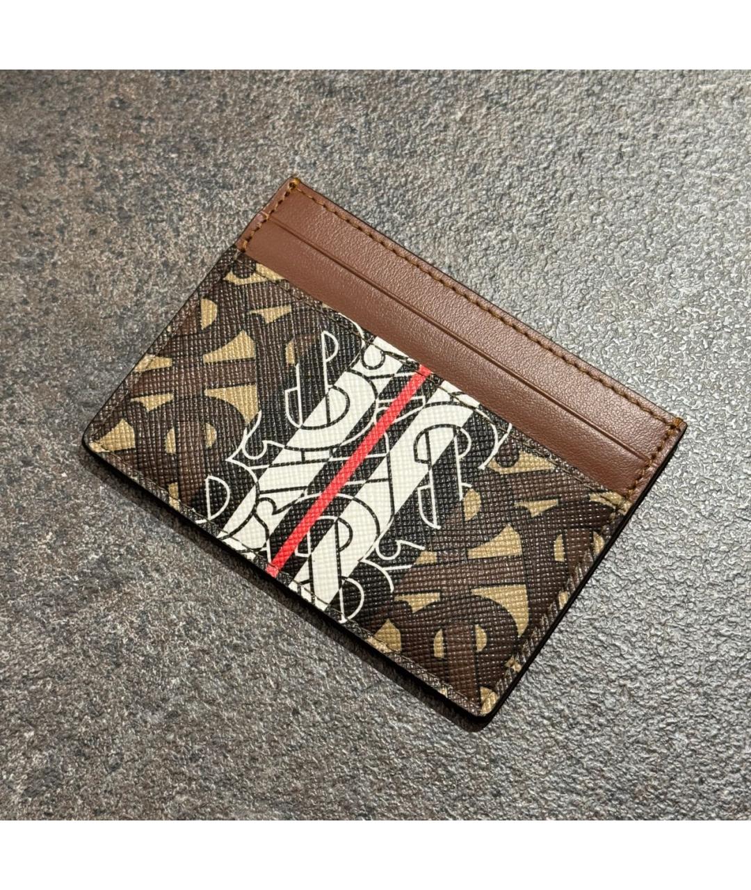 BURBERRY Коричневый кожаный кардхолдер, фото 4