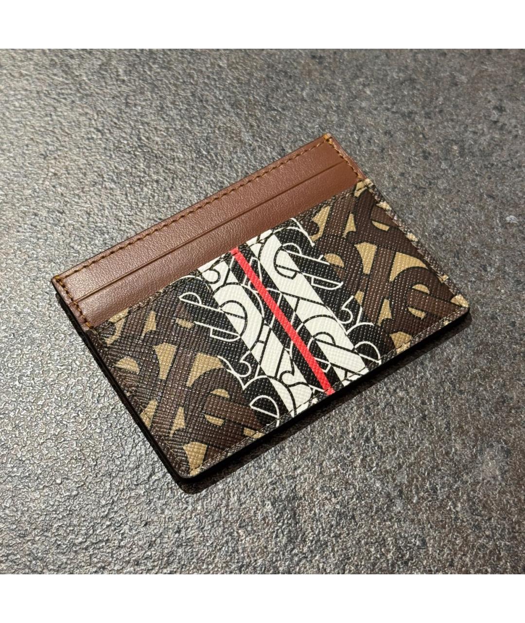 BURBERRY Коричневый кожаный кардхолдер, фото 5