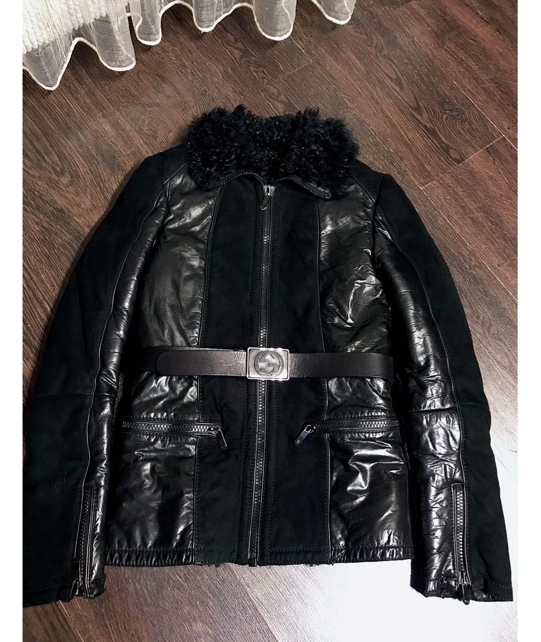 GUCCI Черная кожаная дубленка, фото 9