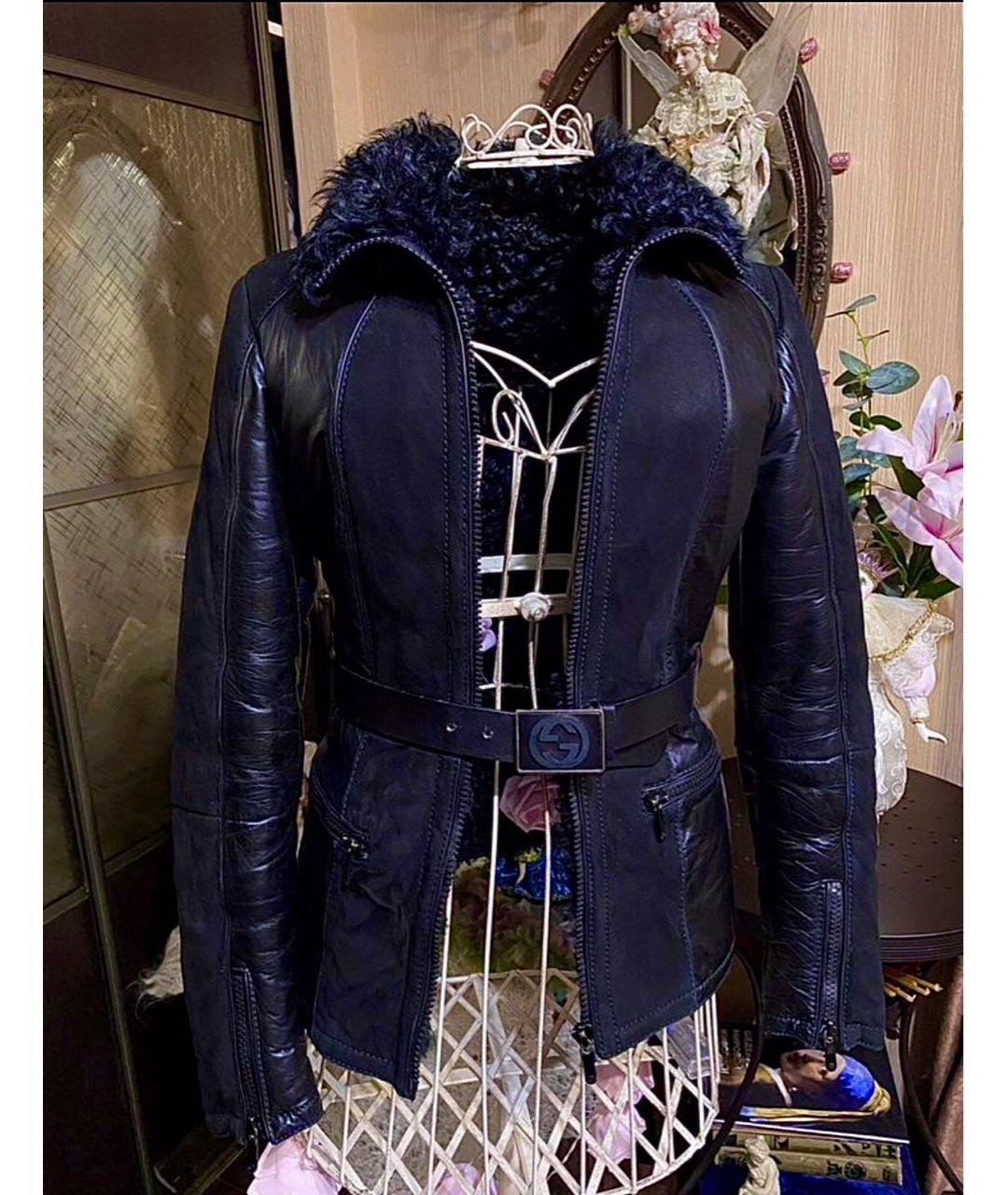 GUCCI Черная кожаная дубленка, фото 5