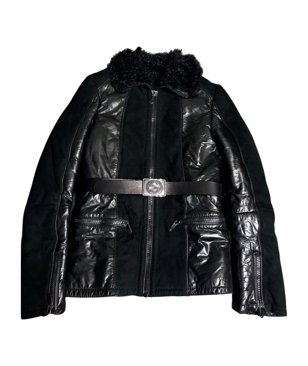GUCCI Черная кожаная дубленка, фото 1