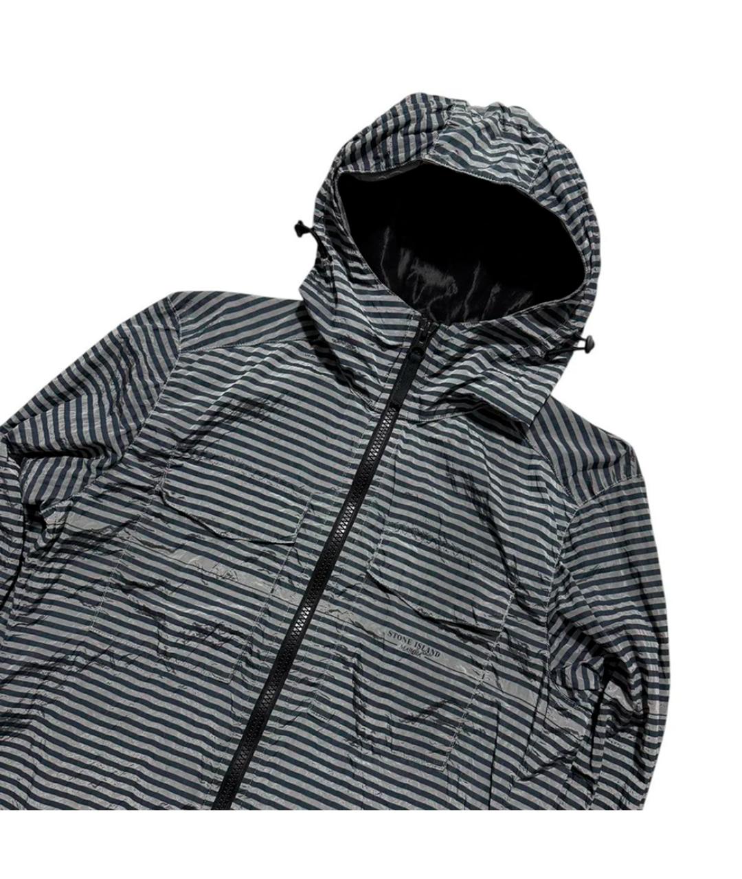 STONE ISLAND Серебряная синтетическая куртка, фото 2