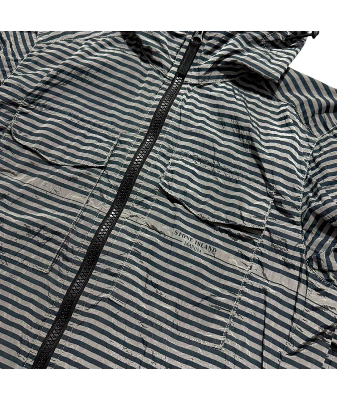 STONE ISLAND Серебряная синтетическая куртка, фото 3