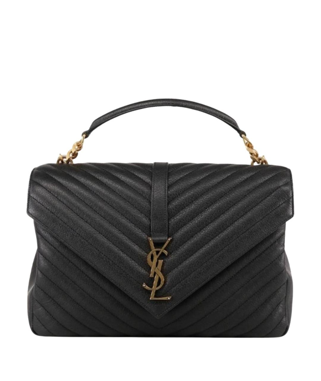 SAINT LAURENT Черная кожаная сумка через плечо, фото 1