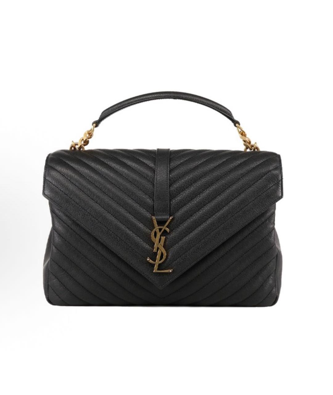 SAINT LAURENT Черная кожаная сумка через плечо, фото 7