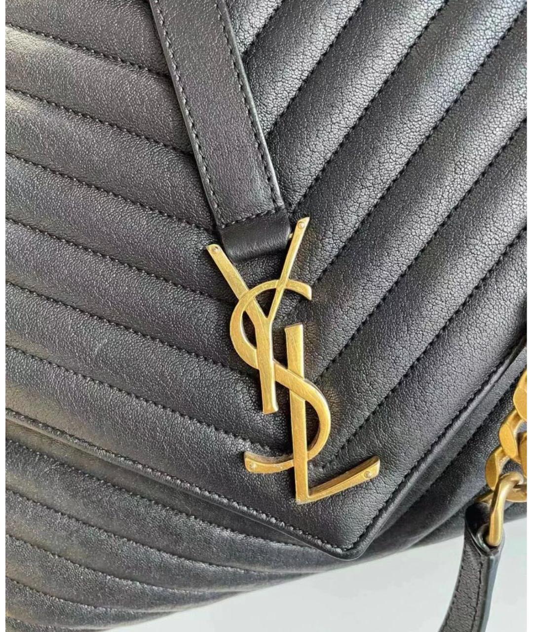 SAINT LAURENT Черная кожаная сумка через плечо, фото 4