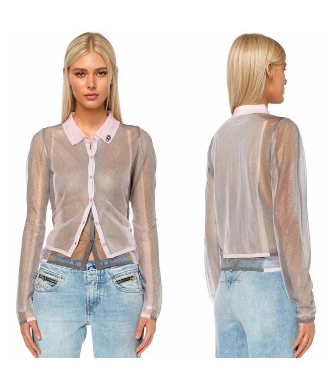 DIESEL Серая полиэстеровая рубашка, фото 2