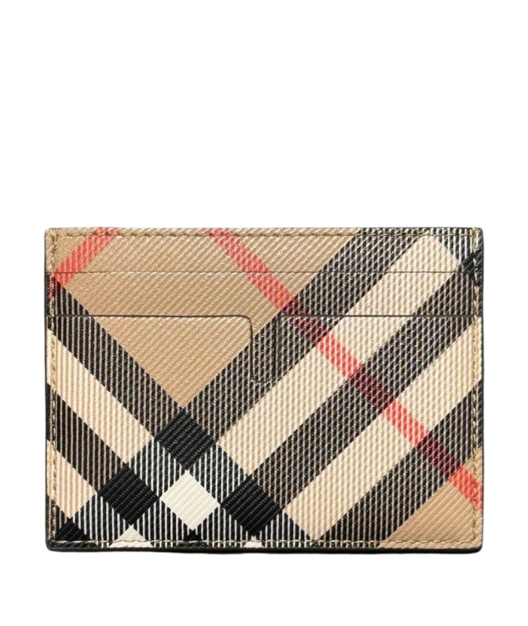 BURBERRY Бежевый кожаный кардхолдер, фото 1