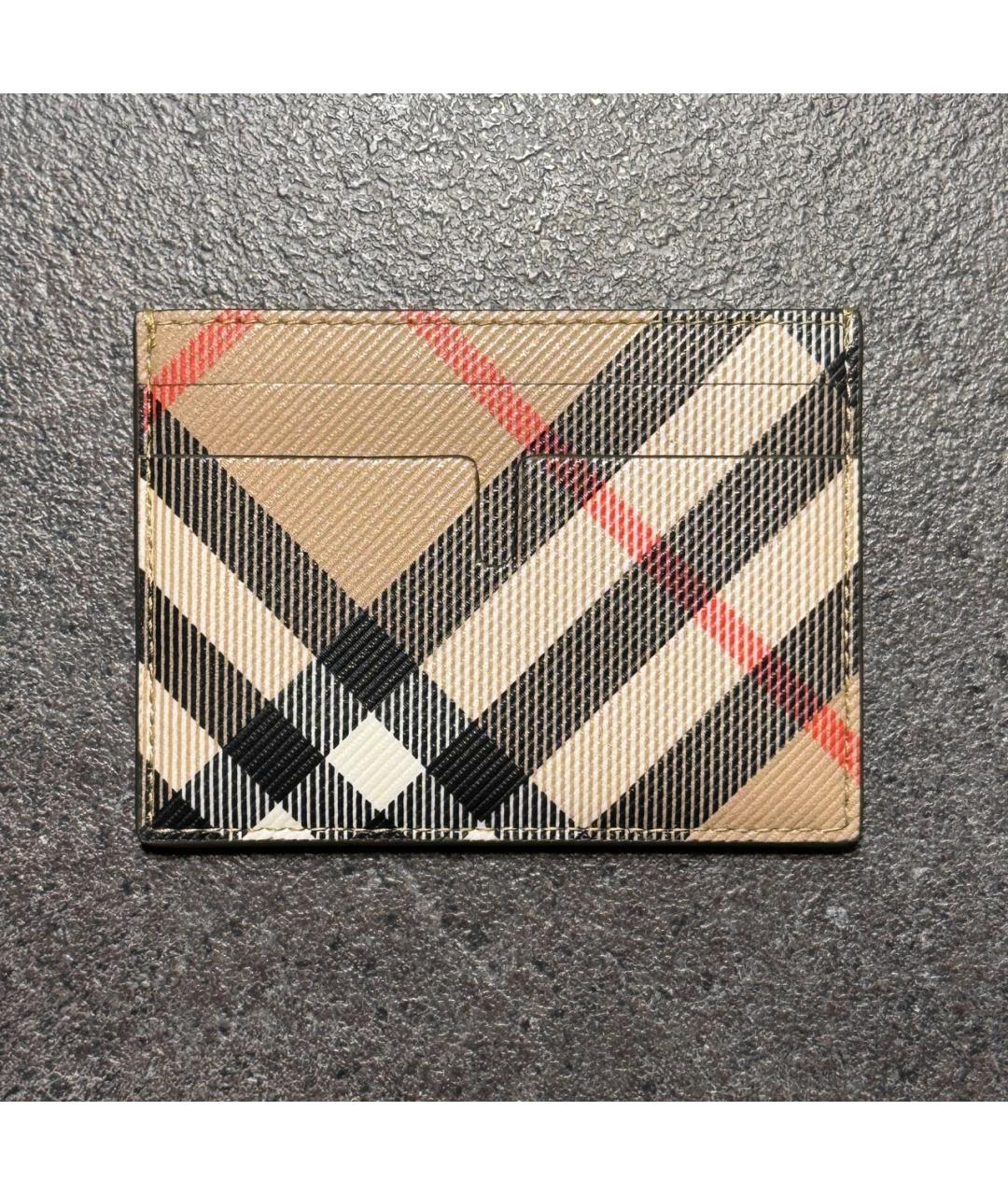 BURBERRY Бежевый кожаный кардхолдер, фото 9