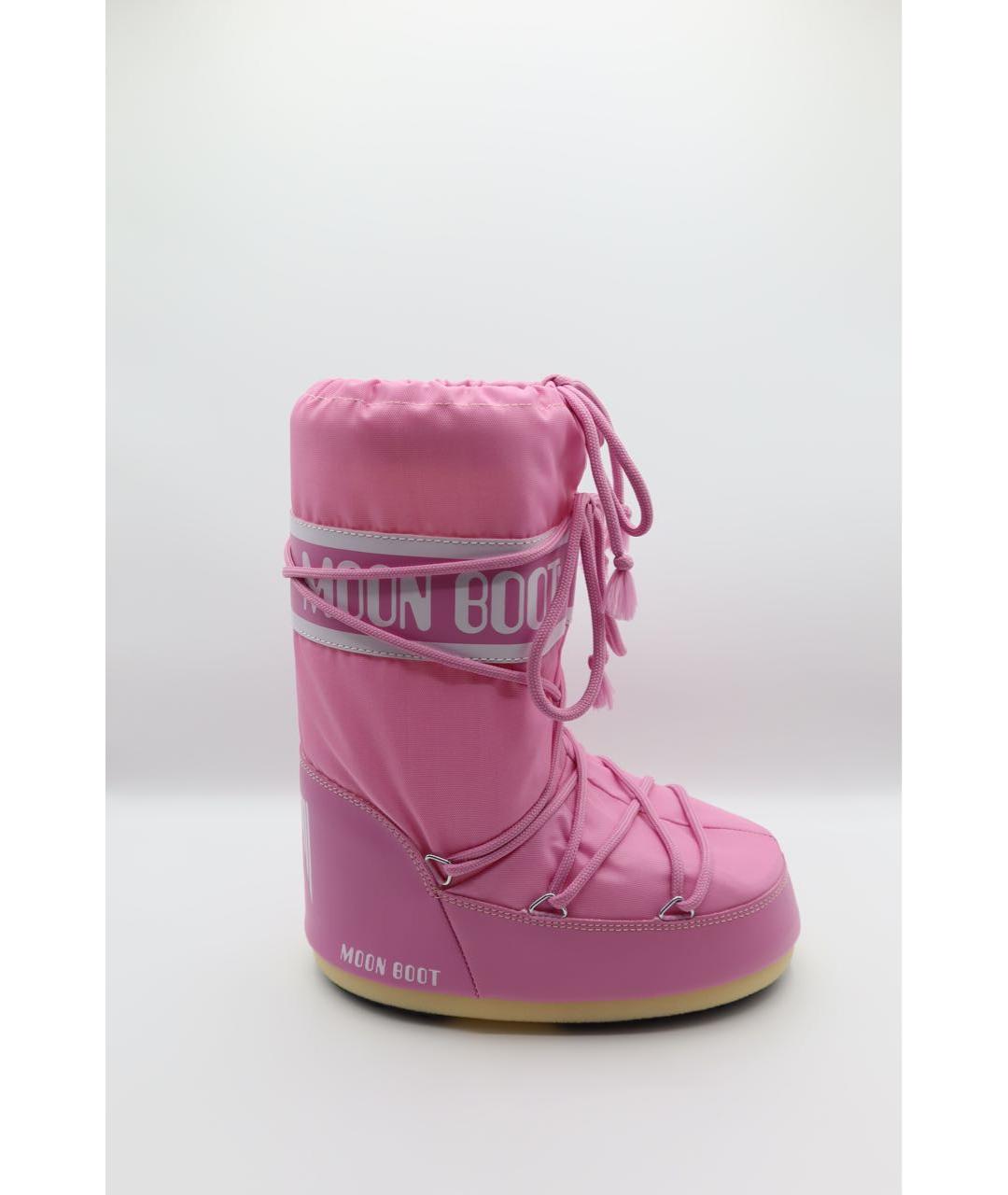 MOON BOOT Розовые синтетические ботинки, фото 3