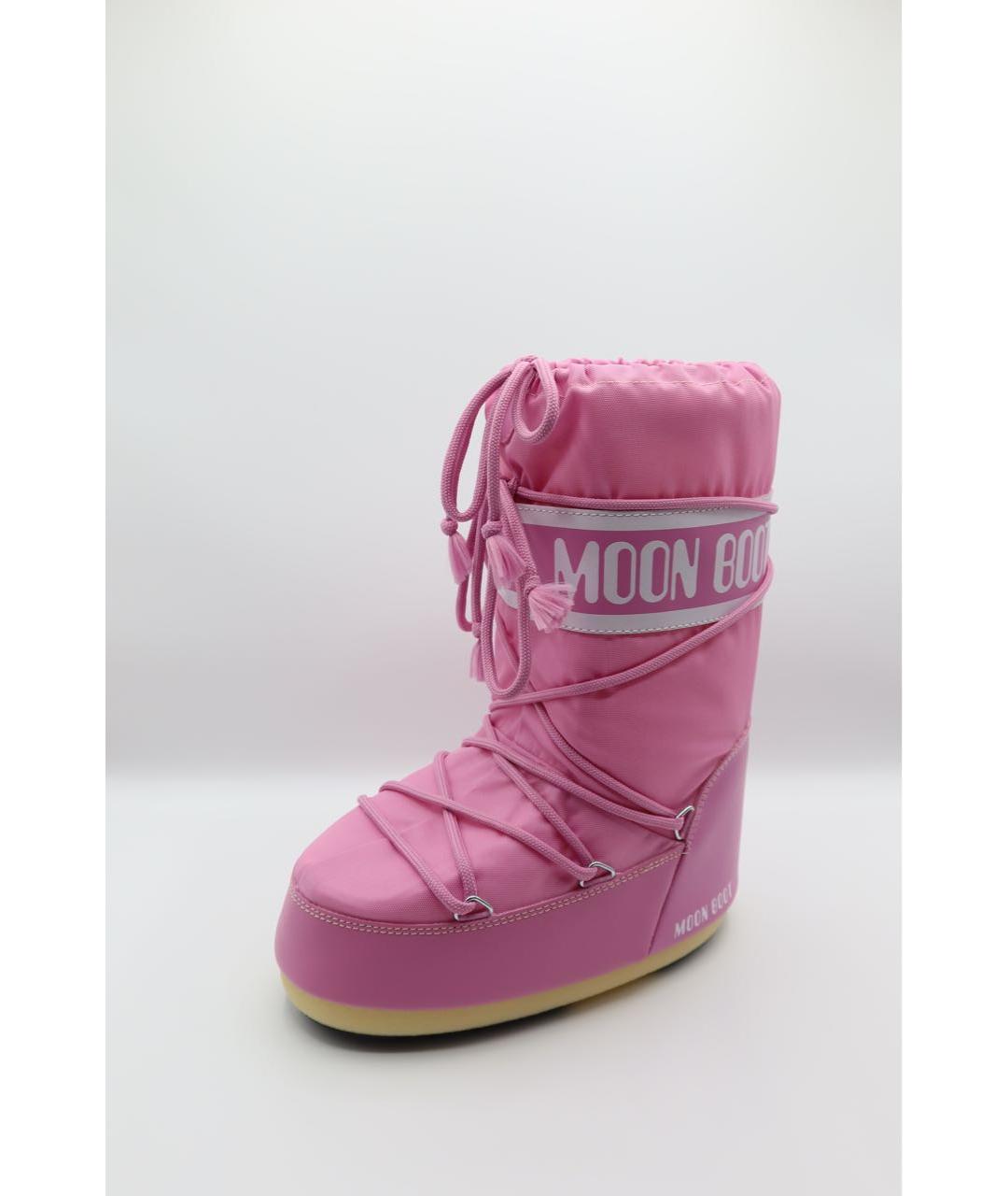 MOON BOOT Розовые синтетические ботинки, фото 2