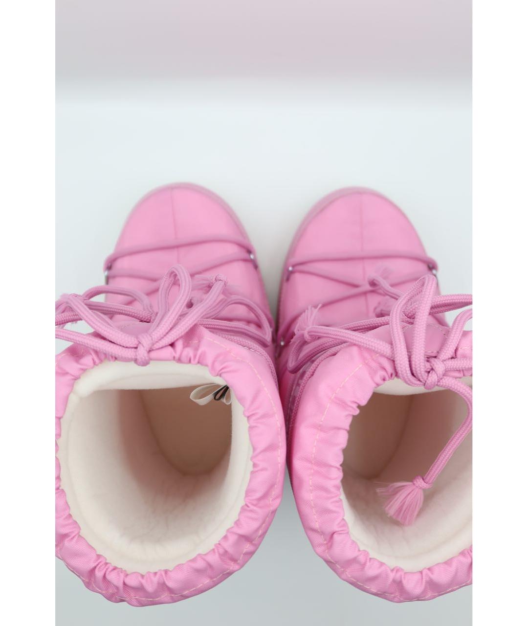 MOON BOOT Розовые синтетические ботинки, фото 5