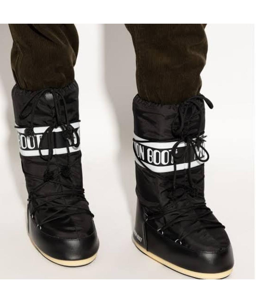MOON BOOT Черные синтетические сапоги, фото 3