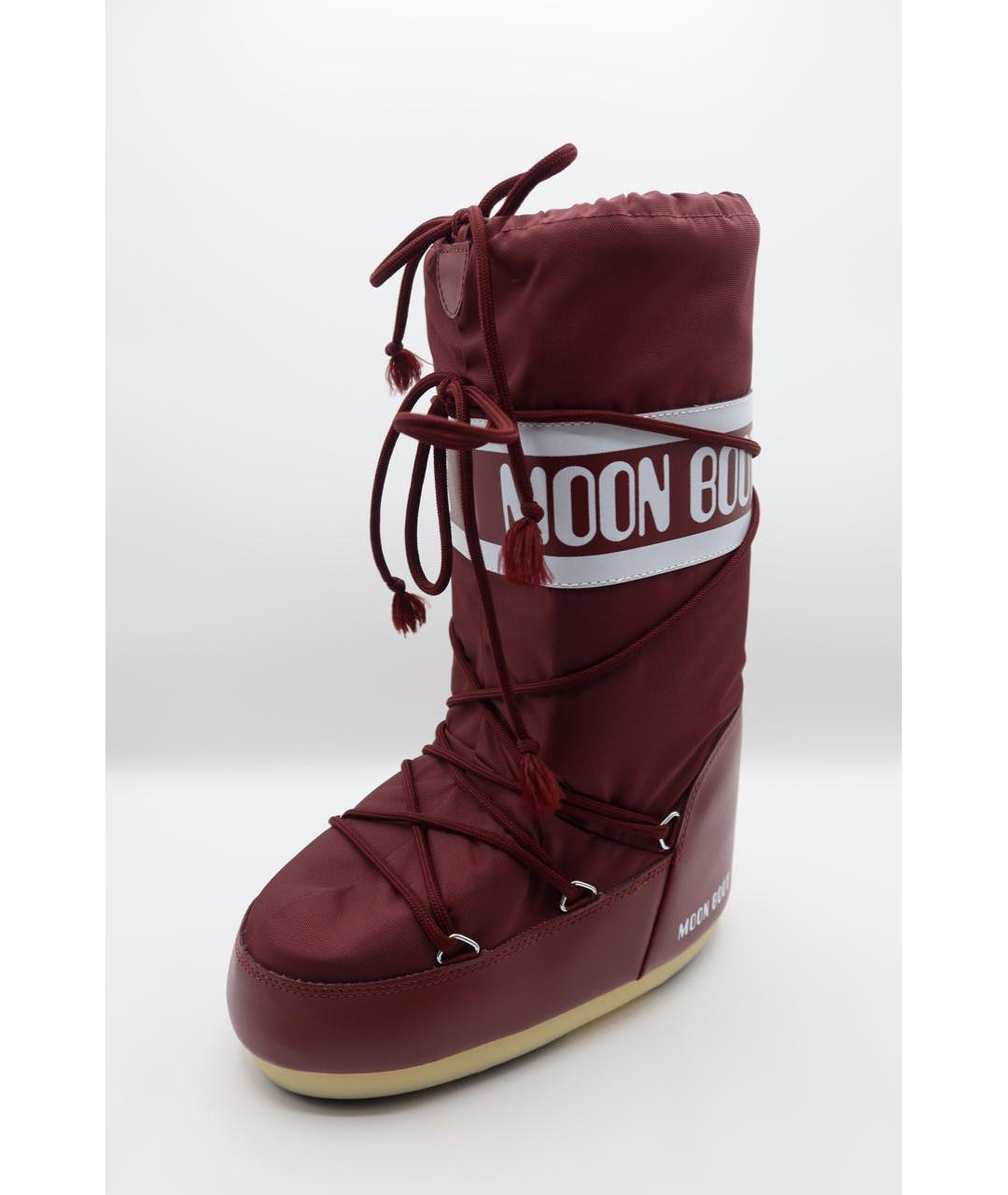 MOON BOOT Бордовые синтетические сапоги, фото 2