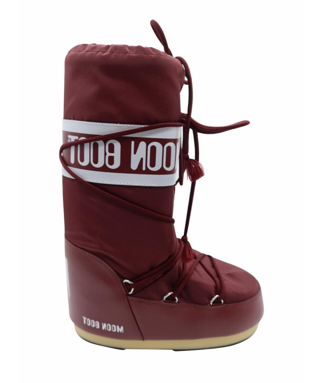MOON BOOT Бордовые синтетические сапоги, фото 1