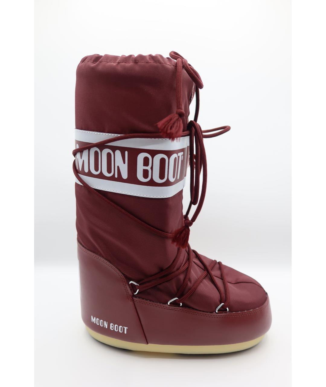 MOON BOOT Бордовые синтетические сапоги, фото 3