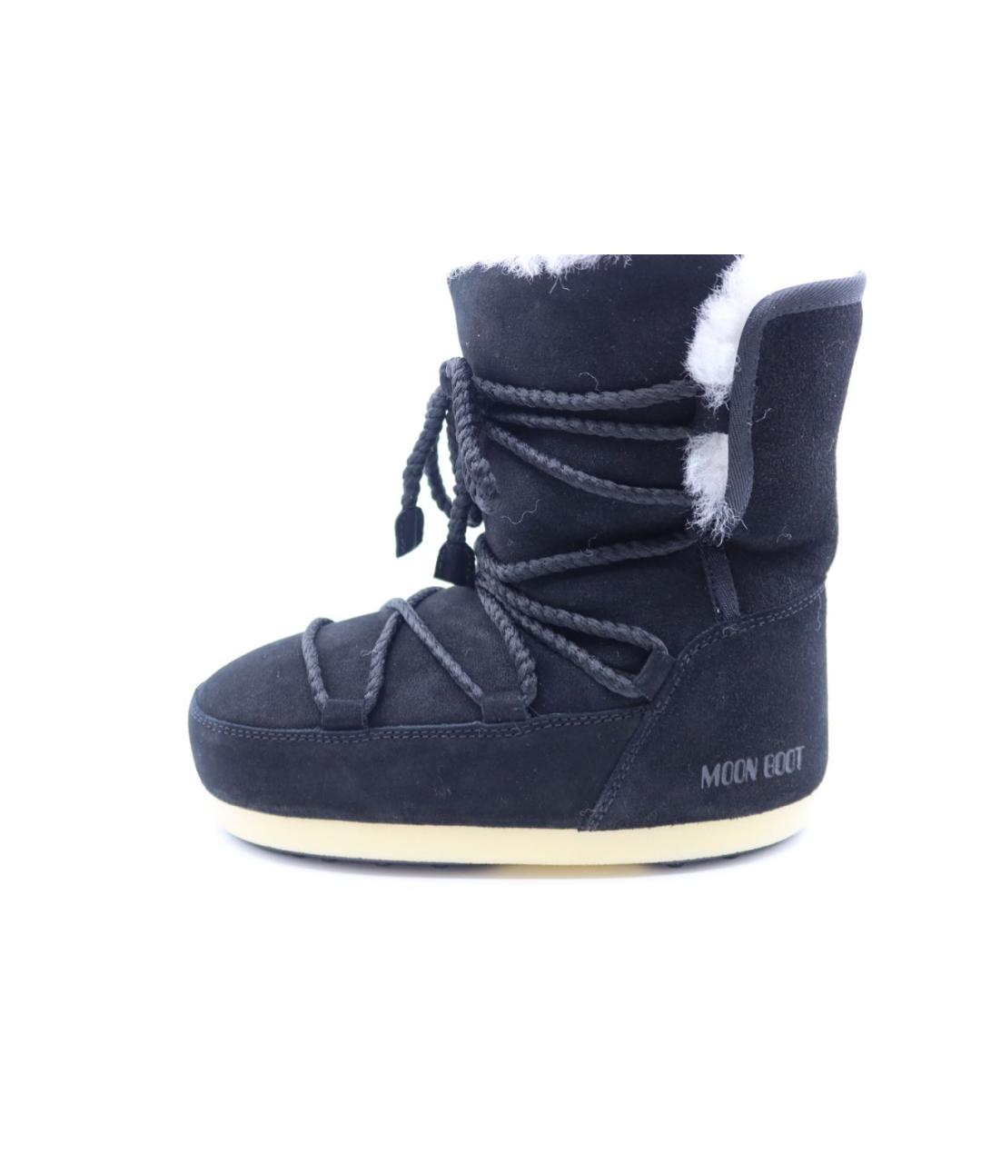 MOON BOOT Черные замшевые ботинки, фото 4