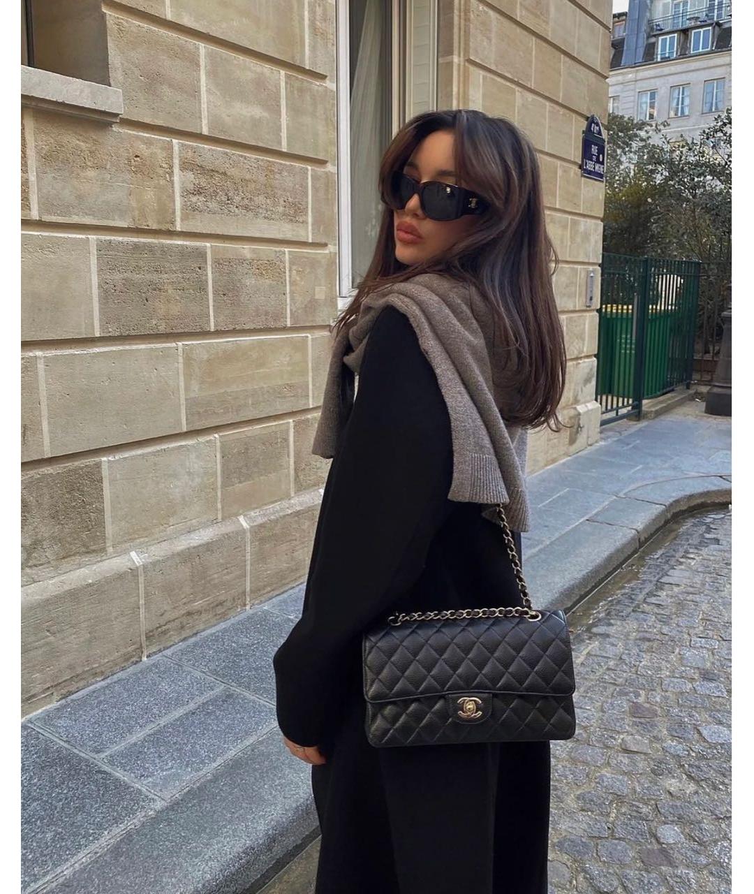 CHANEL Черная кожаная сумка через плечо, фото 5