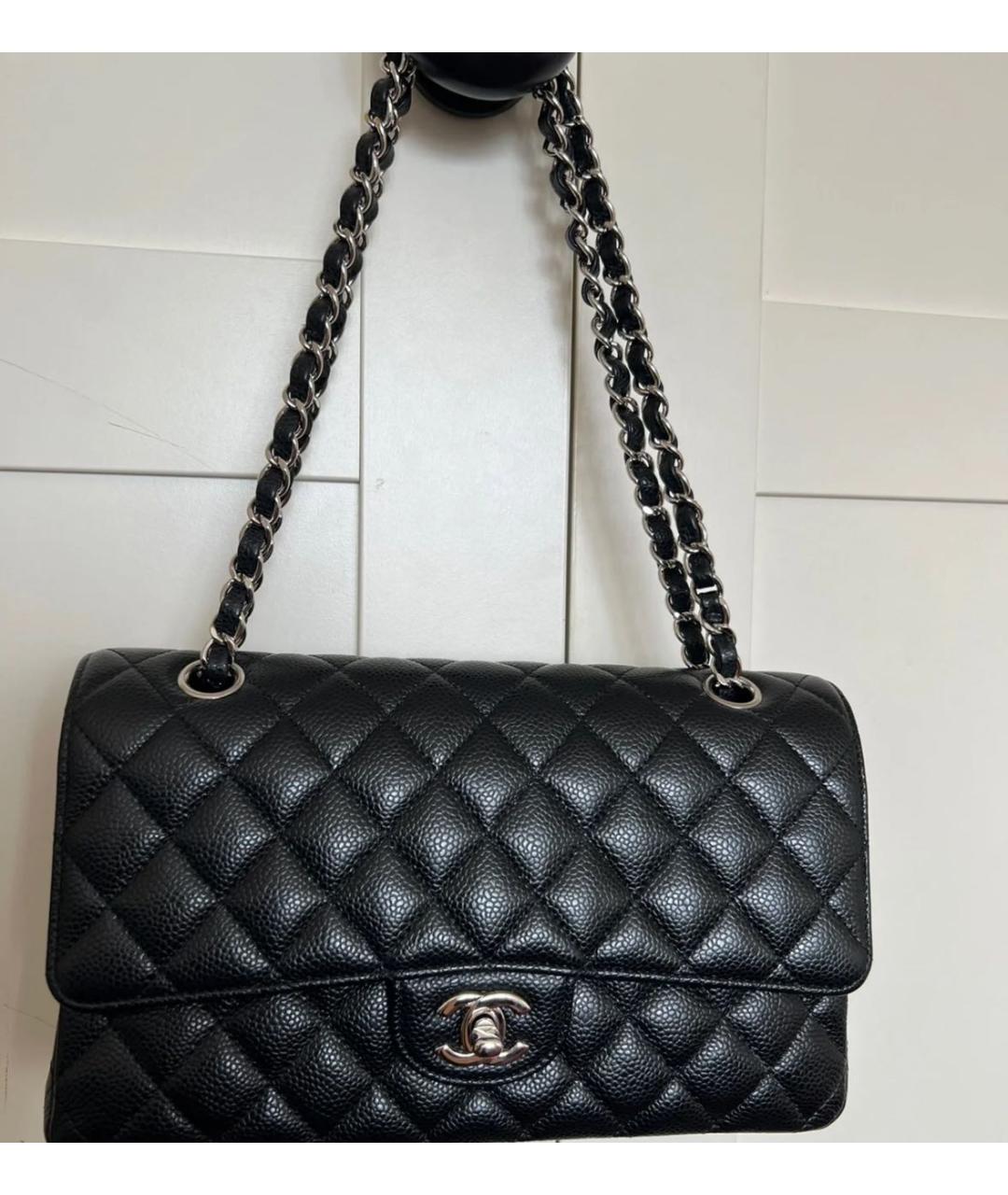 CHANEL Черная кожаная сумка через плечо, фото 6