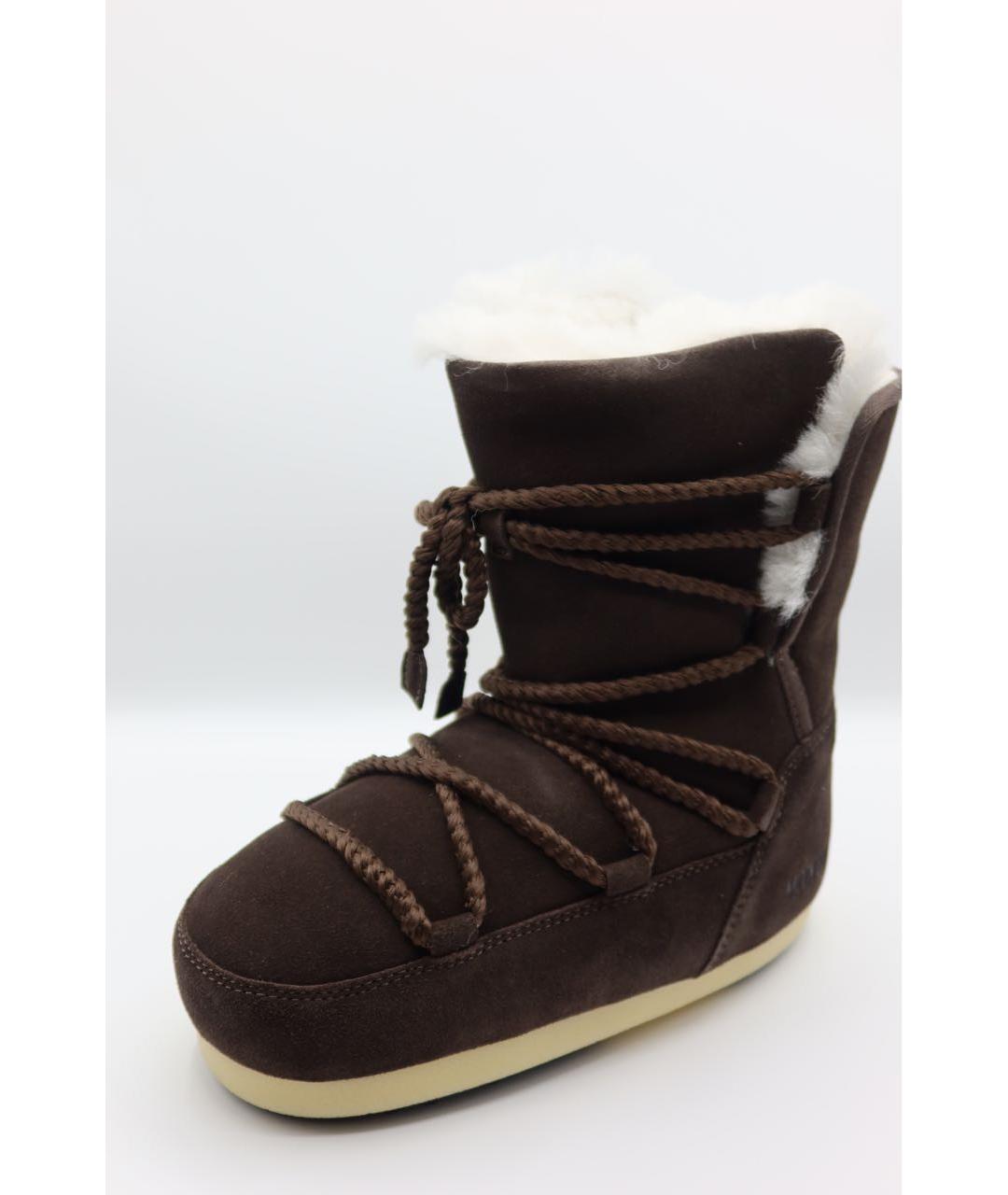 MOON BOOT Коричневые замшевые ботинки, фото 4