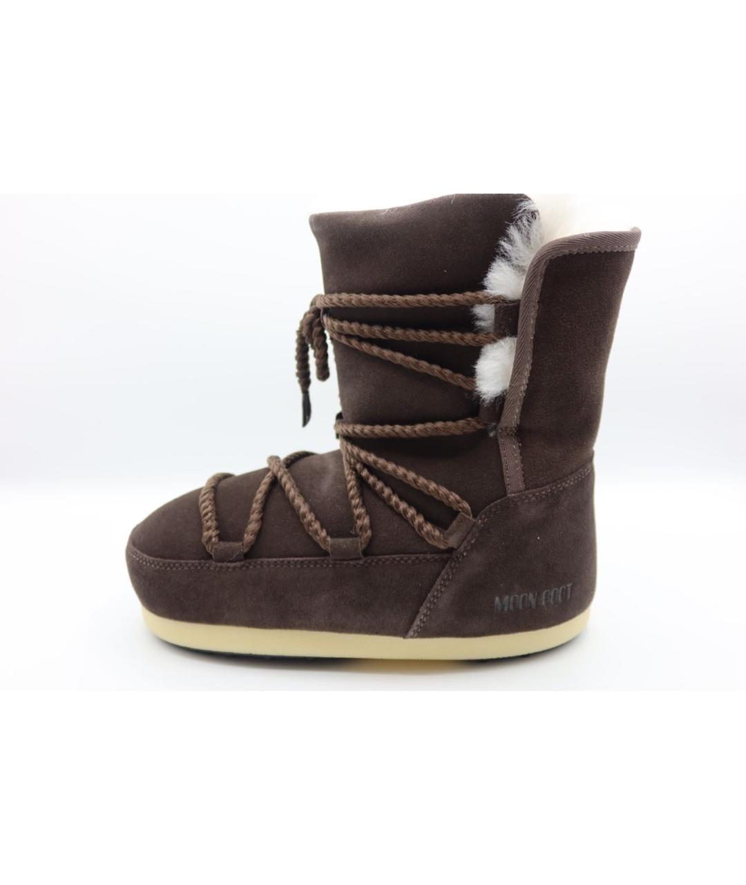 MOON BOOT Коричневые замшевые ботинки, фото 3