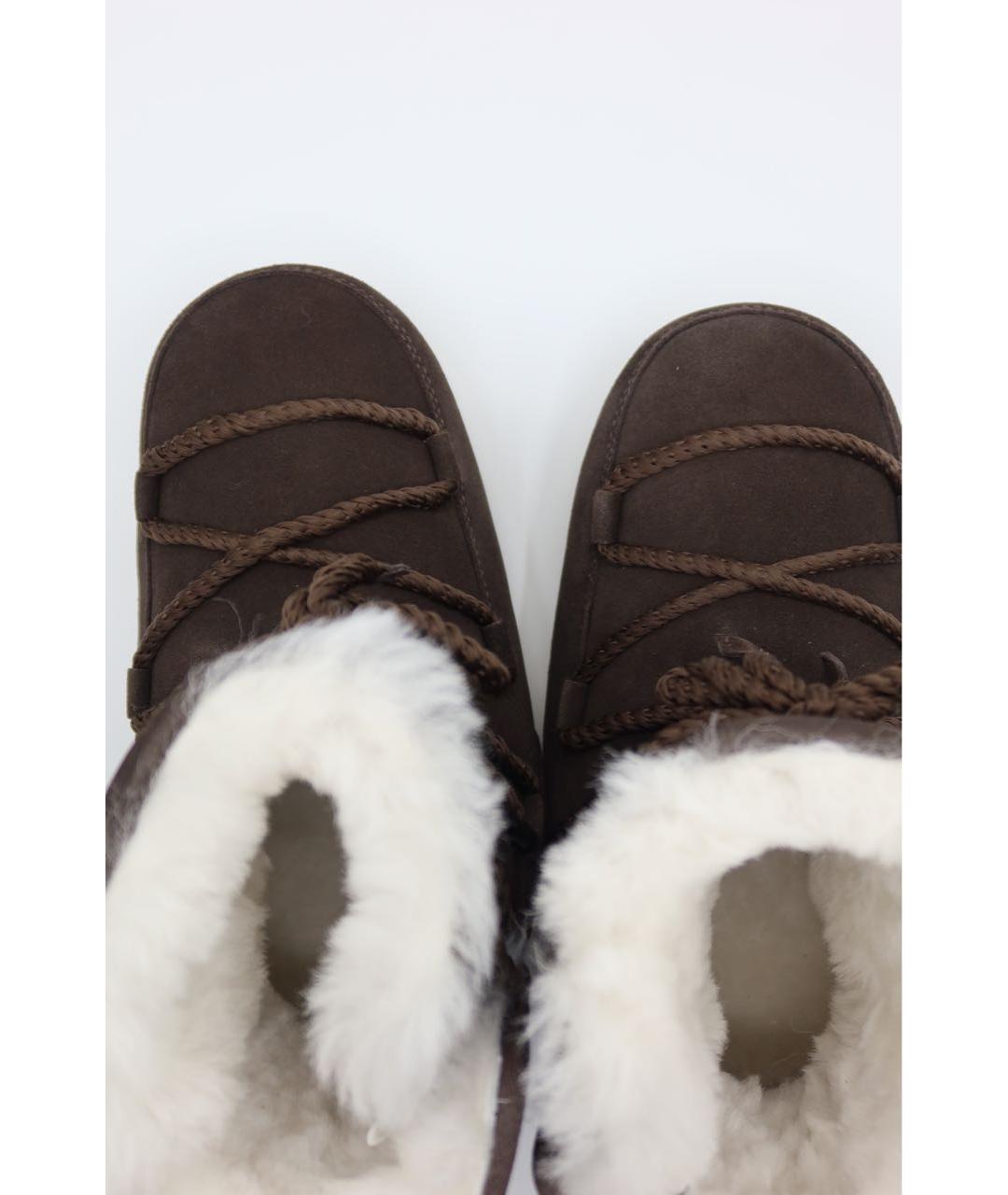 MOON BOOT Коричневые замшевые ботинки, фото 6