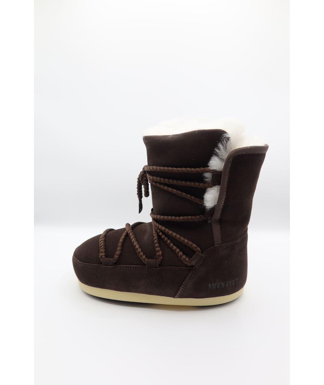 MOON BOOT Коричневые замшевые ботинки, фото 2