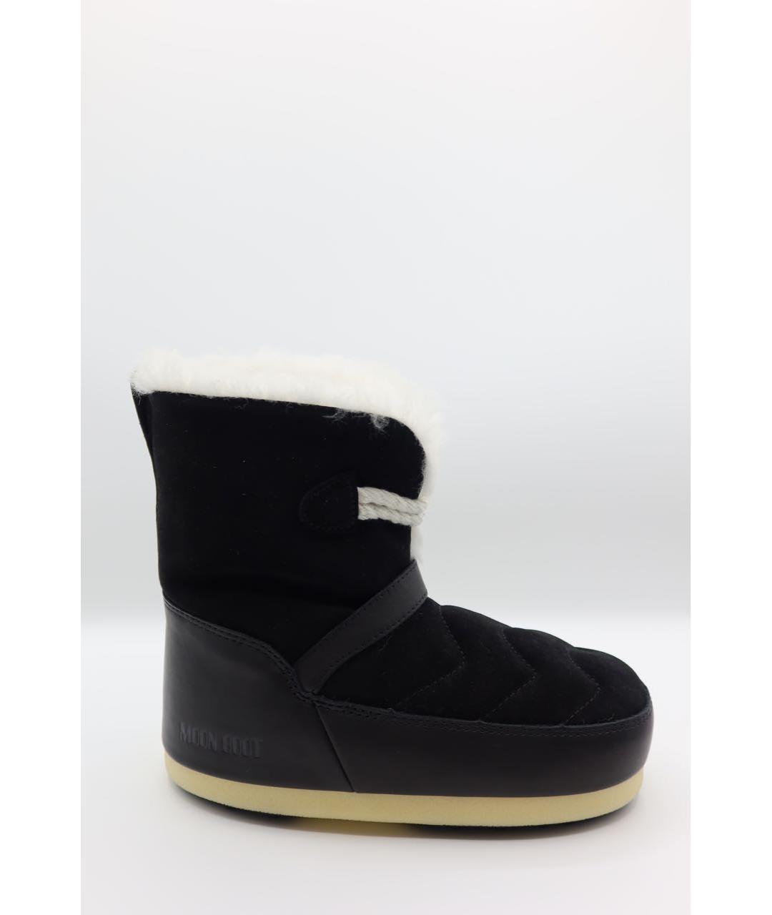 MOON BOOT Черные замшевые ботинки, фото 5