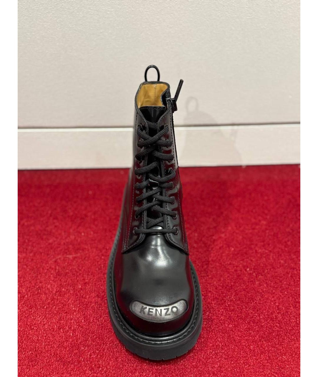 KENZO Черные кожаные ботинки, фото 2