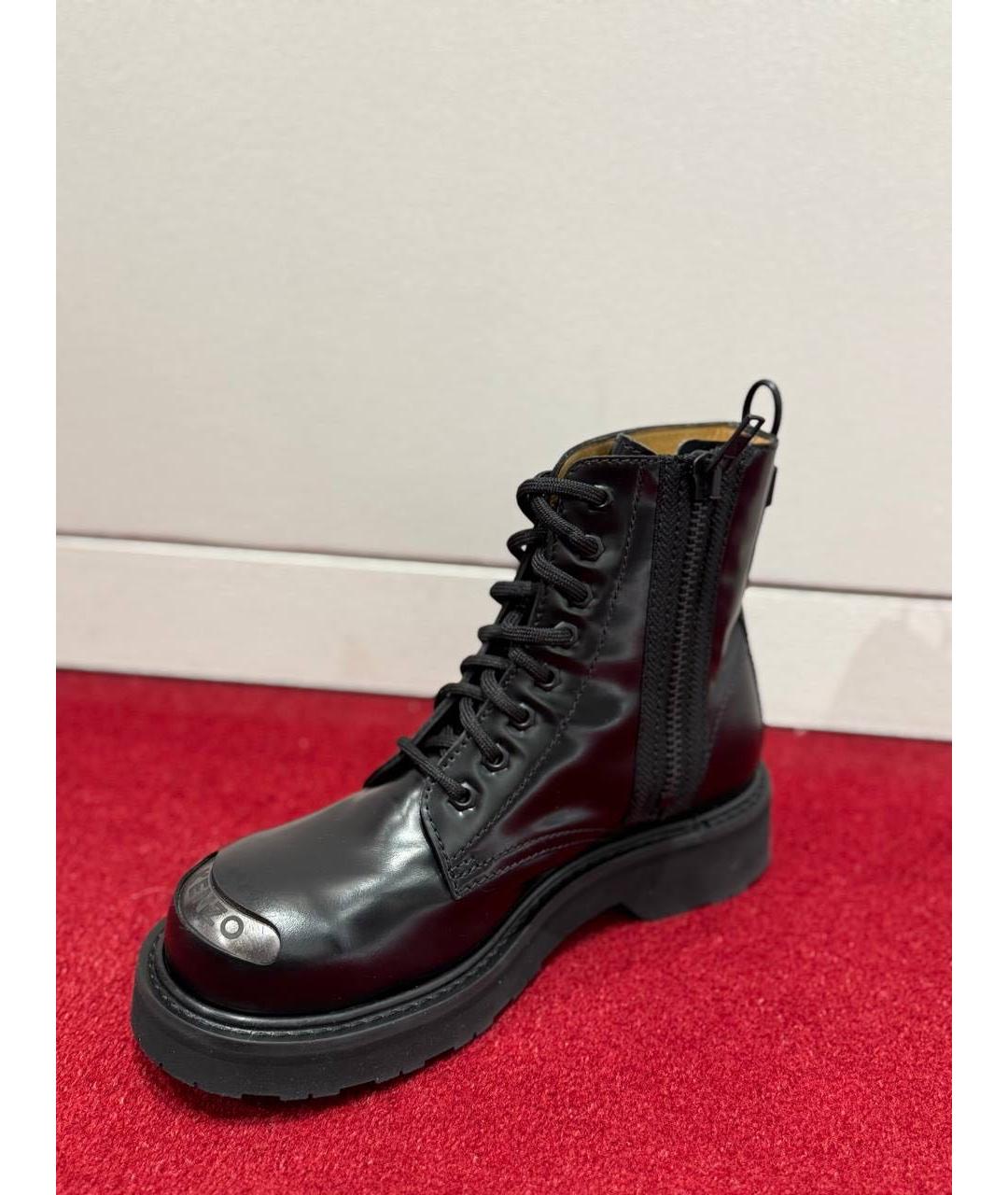 KENZO Черные кожаные ботинки, фото 3