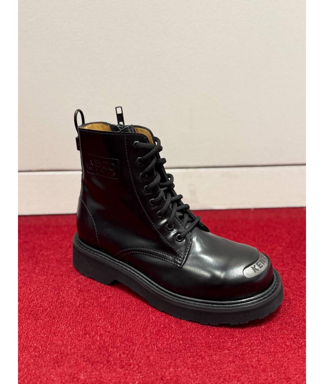 KENZO Черные кожаные ботинки, фото 5