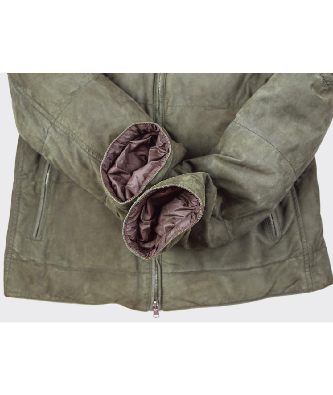 BRUNELLO CUCINELLI Зеленая замшевая куртка, фото 6