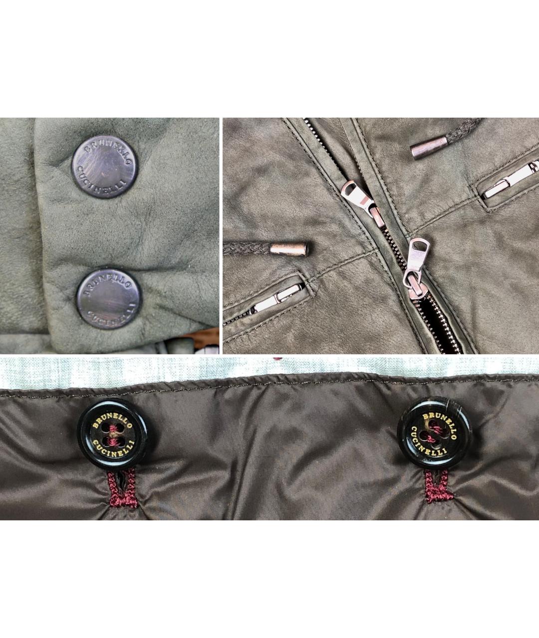 BRUNELLO CUCINELLI Зеленая замшевая куртка, фото 8