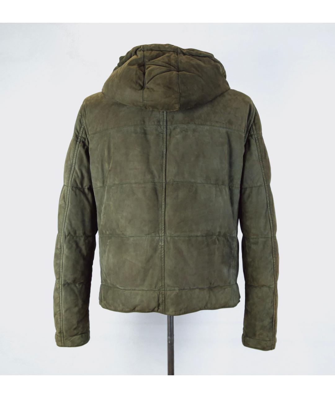 BRUNELLO CUCINELLI Зеленая замшевая куртка, фото 2