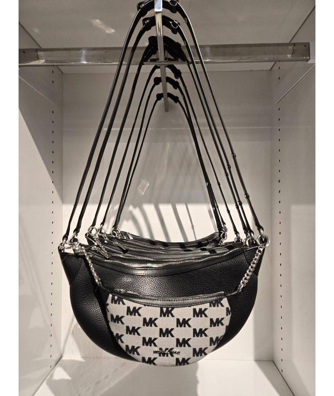 MICHAEL KORS Черная кожаная сумка через плечо, фото 2