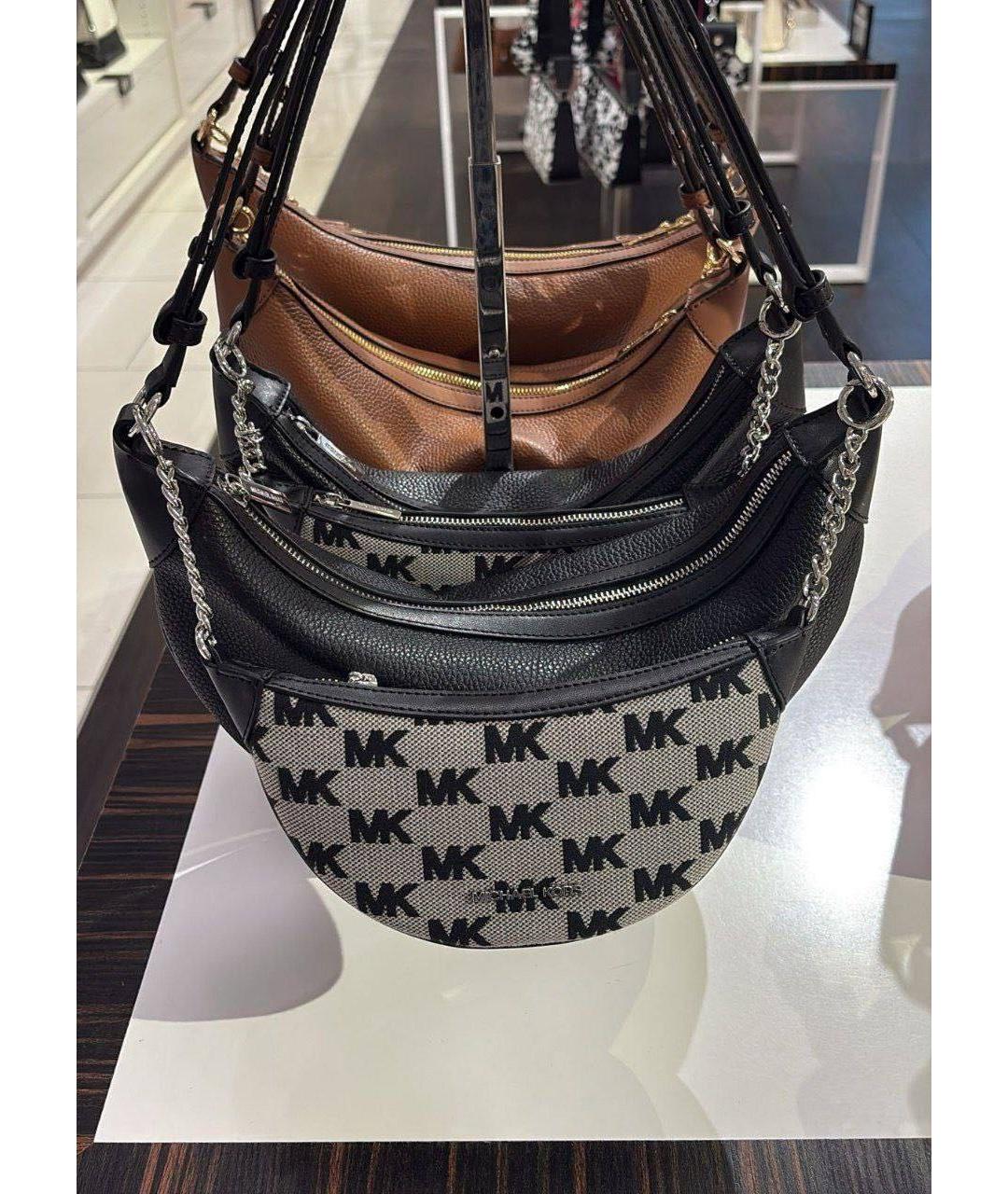 MICHAEL KORS Черная кожаная сумка через плечо, фото 3