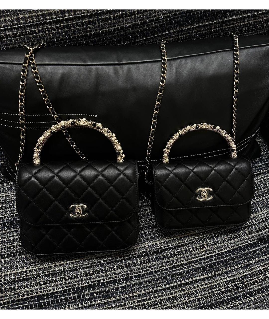 CHANEL Черная кожаная сумка через плечо, фото 2