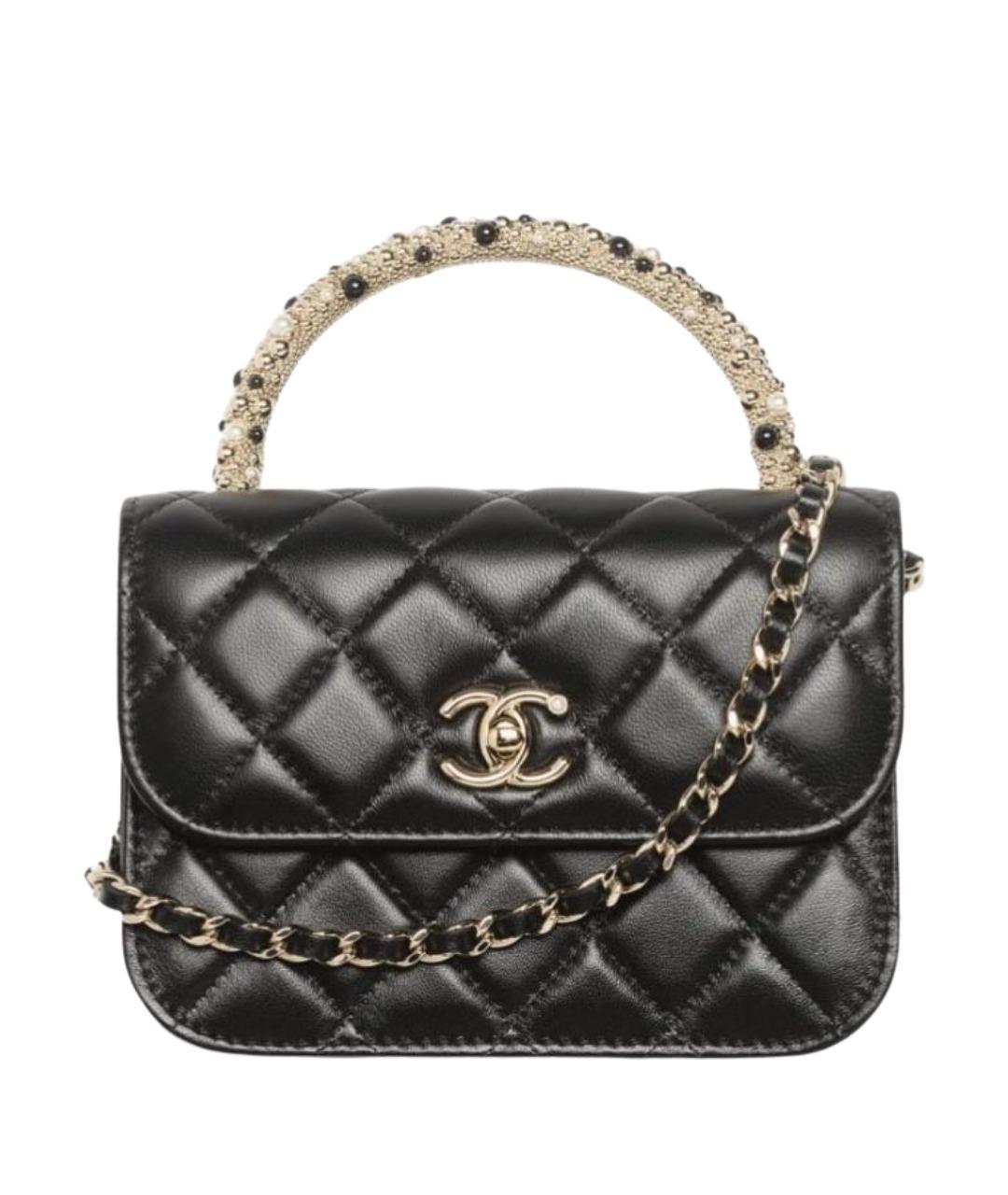 CHANEL Черная кожаная сумка через плечо, фото 1