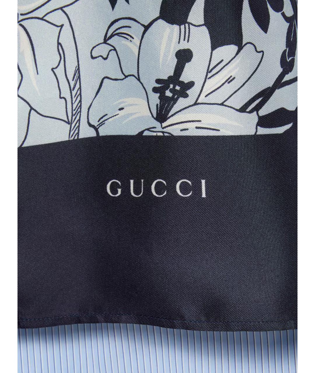 GUCCI Голубая хлопковая кэжуал рубашка, фото 3