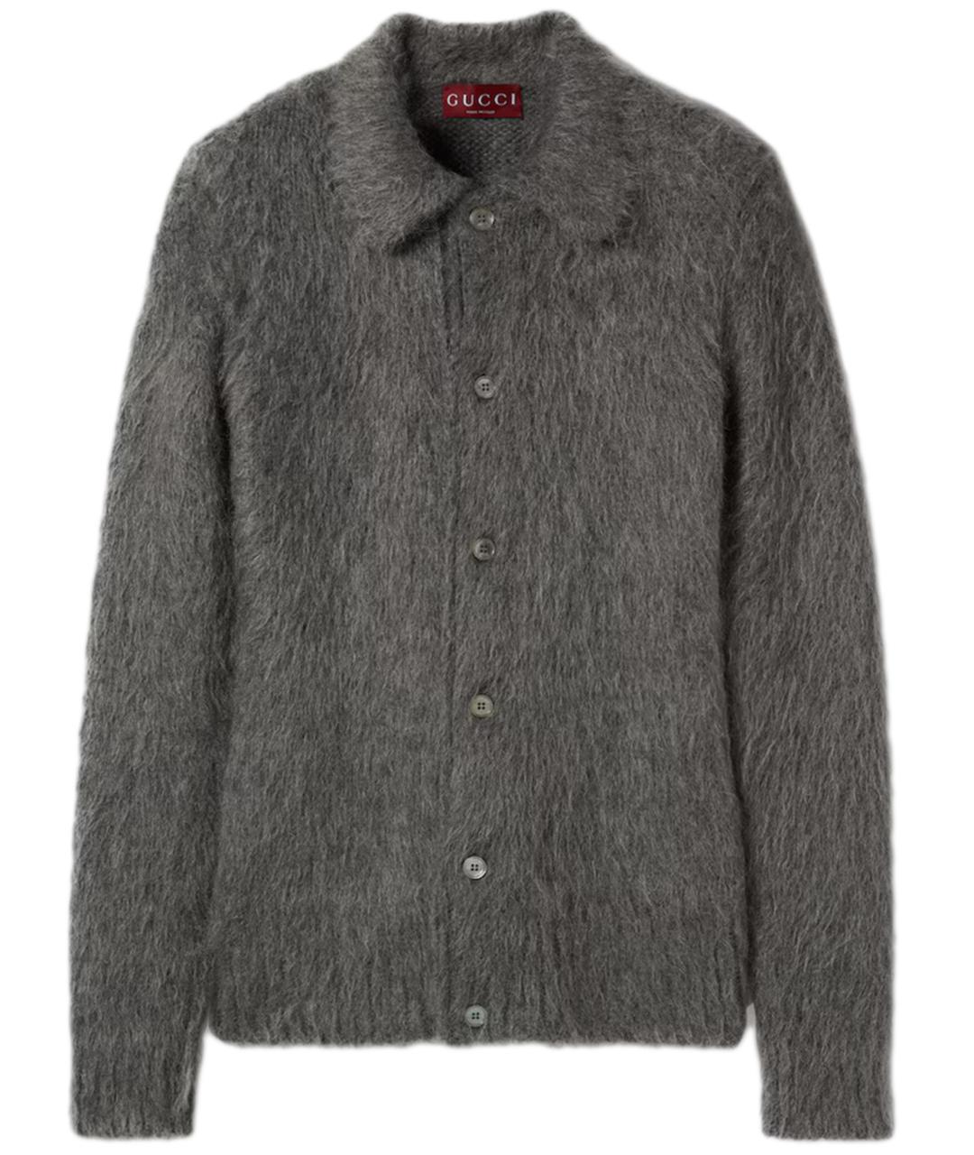 GUCCI Серый шерстяной кардиган, фото 1