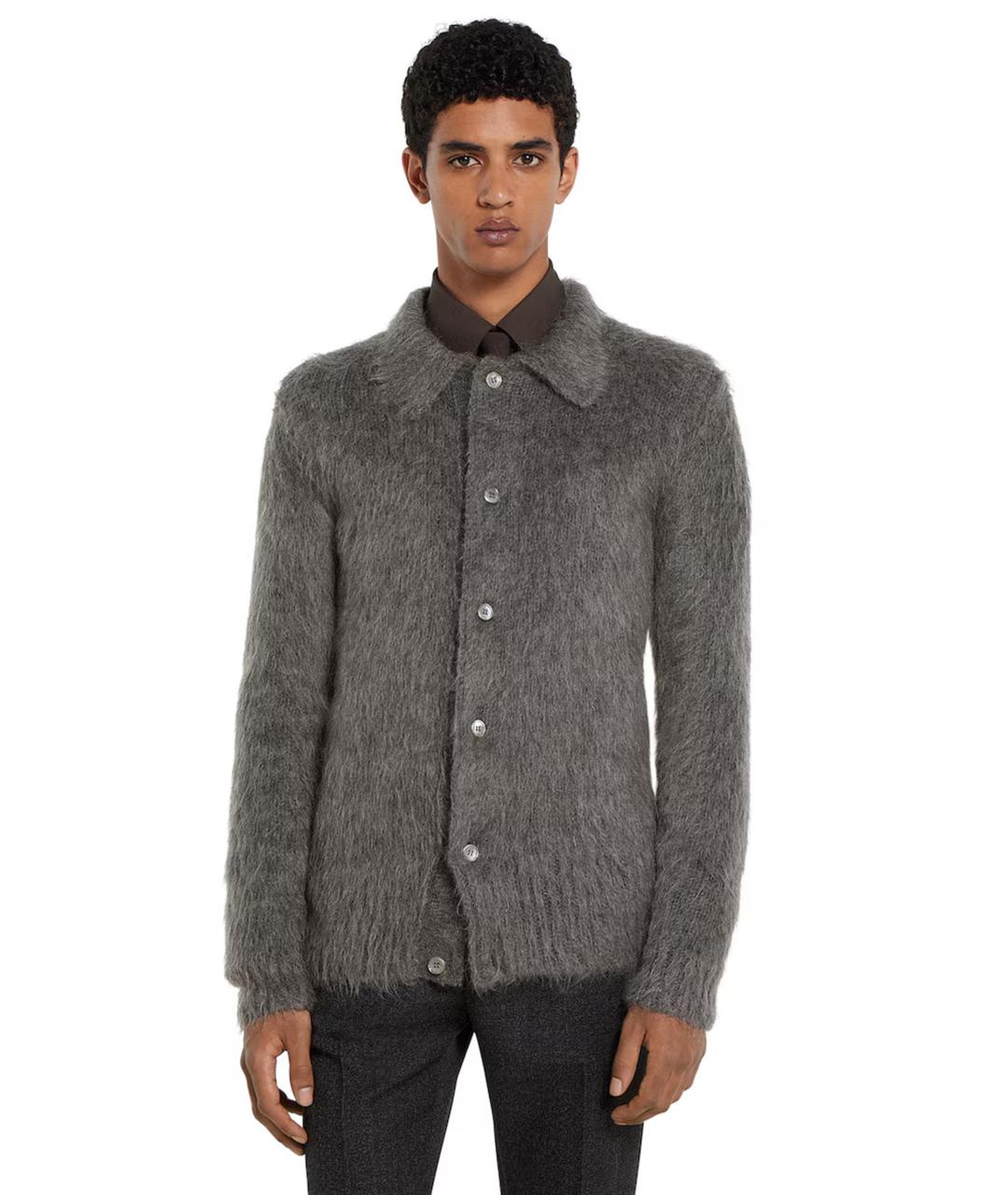GUCCI Серый шерстяной кардиган, фото 3