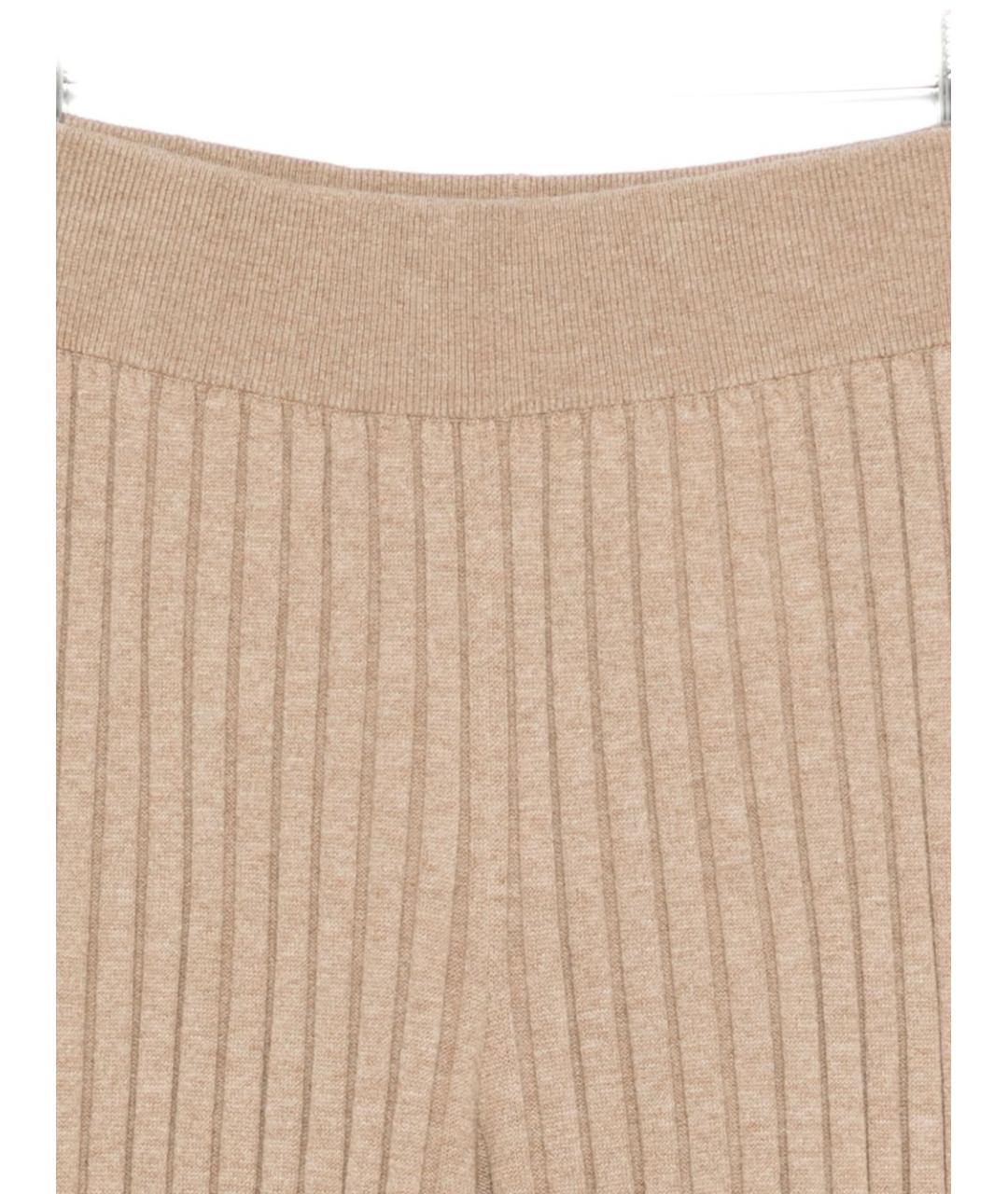 LISA YANG Бежевые хлопковые прямые брюки, фото 3