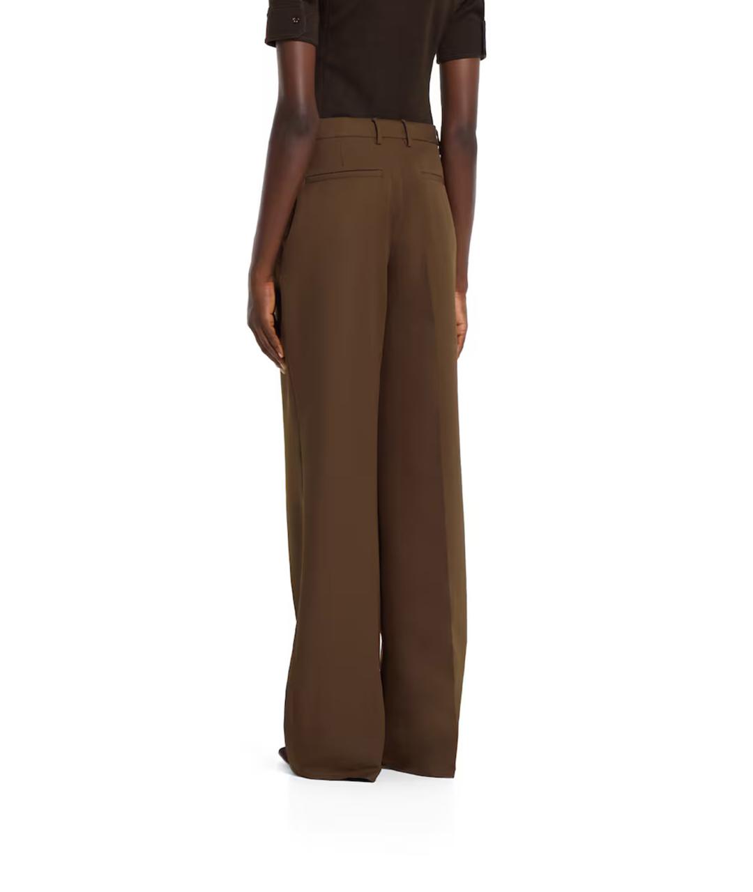 GUCCI Коричневые полиамидовые прямые брюки, фото 3