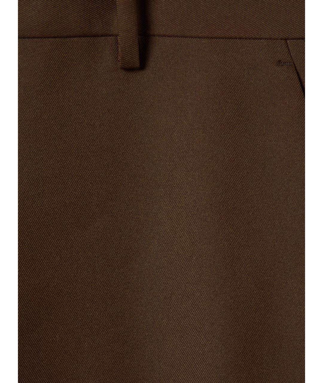 GUCCI Коричневые полиамидовые прямые брюки, фото 5