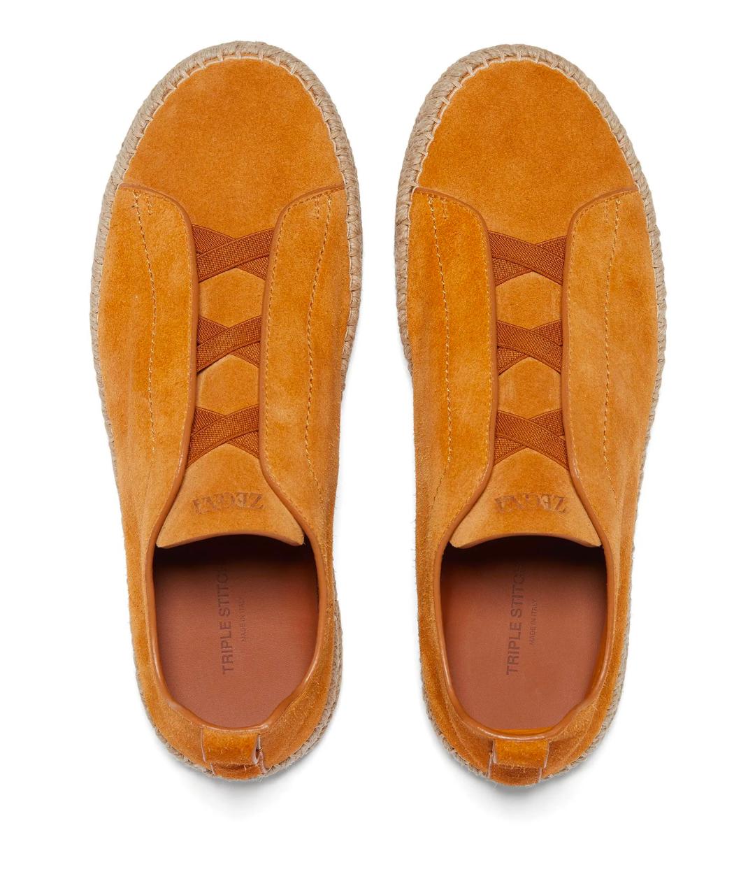 ZEGNA Оранжевое замшевые эспадрильи, фото 4