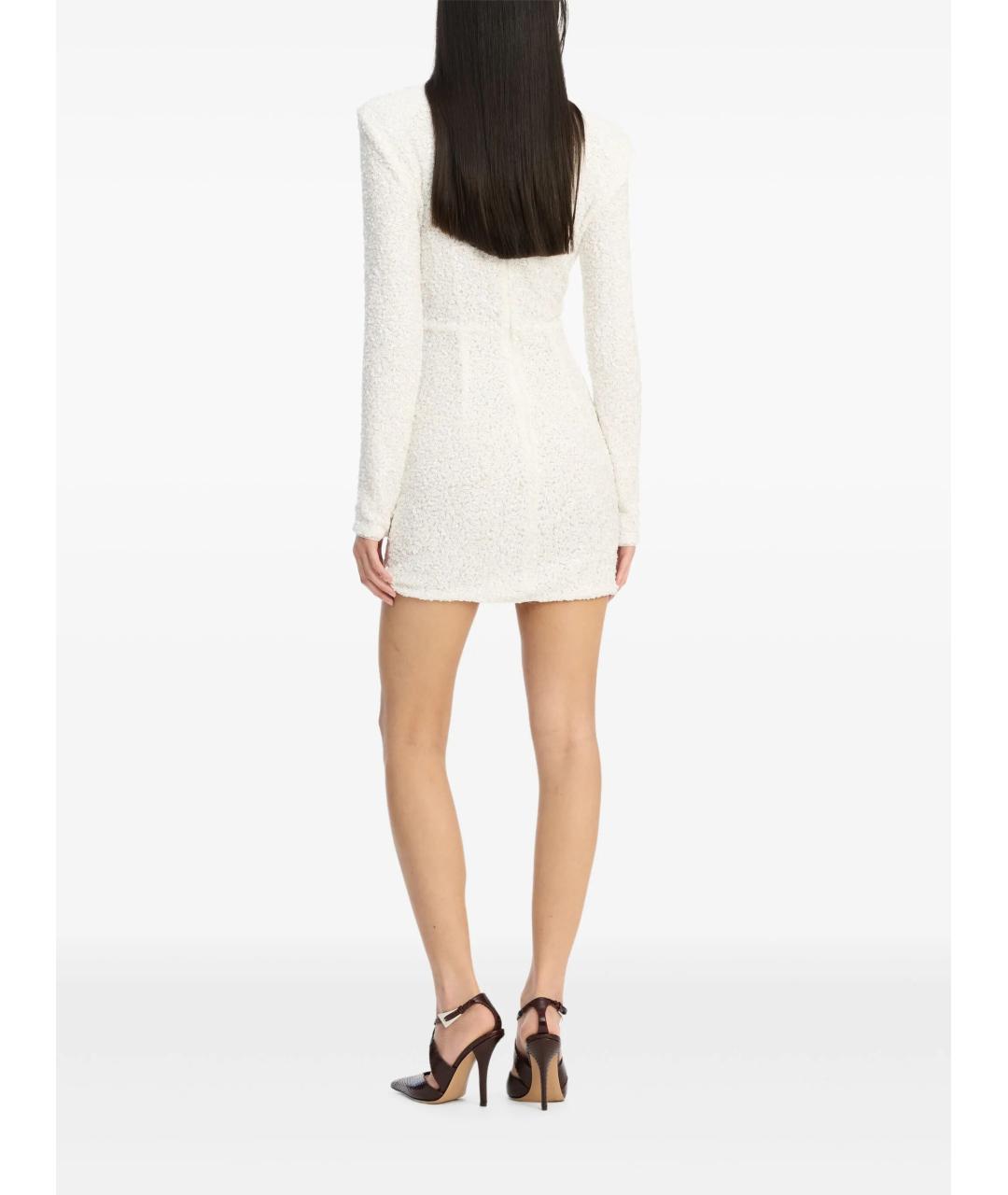 ROTATE Белое полиэстеровое коктейльное платье, фото 3